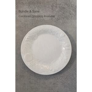 Vintage Gibson White Embossed Fruit Saucer Plate 7.5” Ceramic Textured